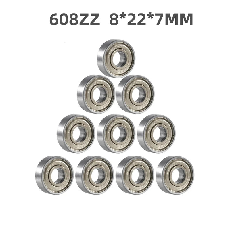 10pcs 608ZZ 608RS Deep Groove Ball Bearing 8*22*7 8x22x7 MM Double Shielded Miniature High-carbon Steel Single Row 608ZZ ABEC-7