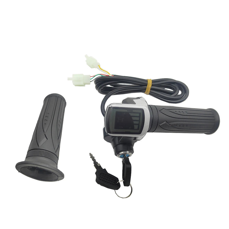 Electric Bike Throttle 24V36V48V Accelerator for E-bike/Electric Scooter Accessory Throttle Handlebar with LED Display