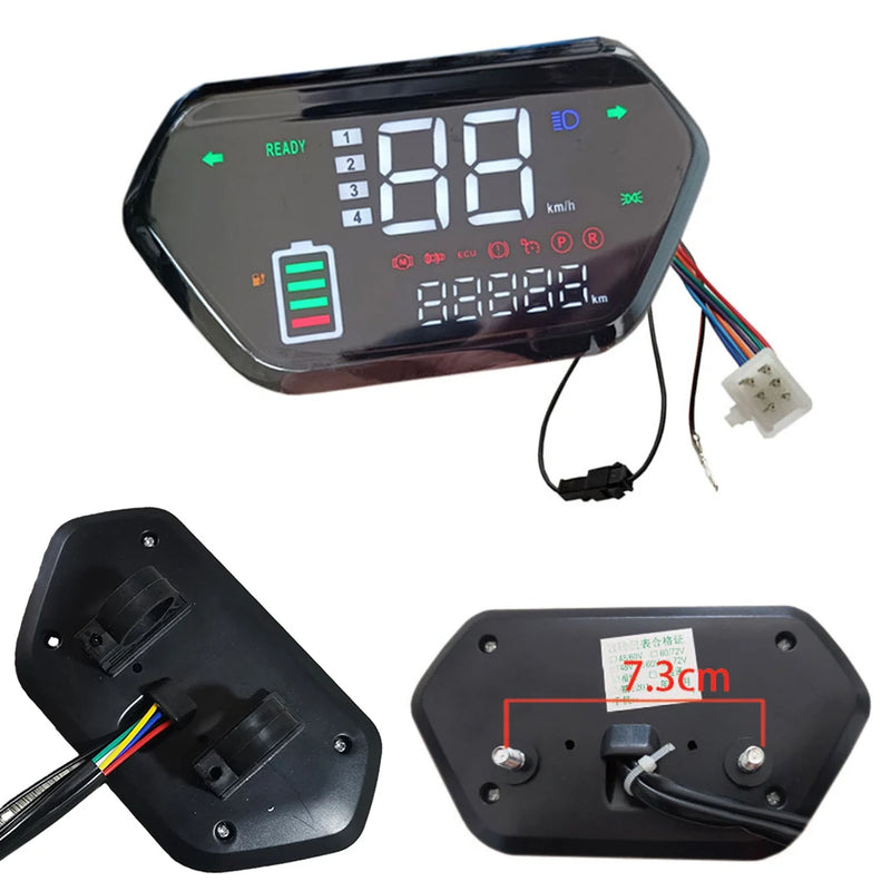 1Pcs Black 6PIN 48V 60V 72V LCD Display Meter Control Panel For E-Bike  Motor Digital instrument panel for tricycles