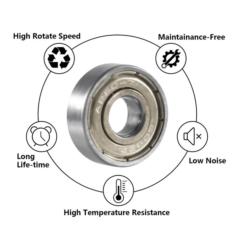 10pcs 608ZZ 608RS Deep Groove Ball Bearing 8*22*7 8x22x7 MM Double Shielded Miniature High-carbon Steel Single Row 608ZZ ABEC-7